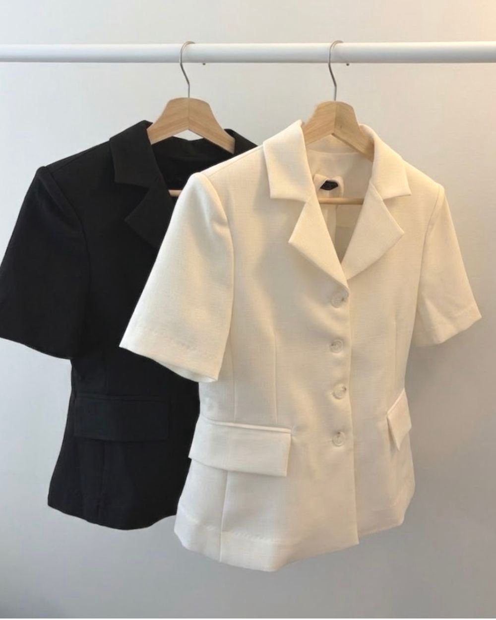 Short Sleeve Belted Blazer Jacket