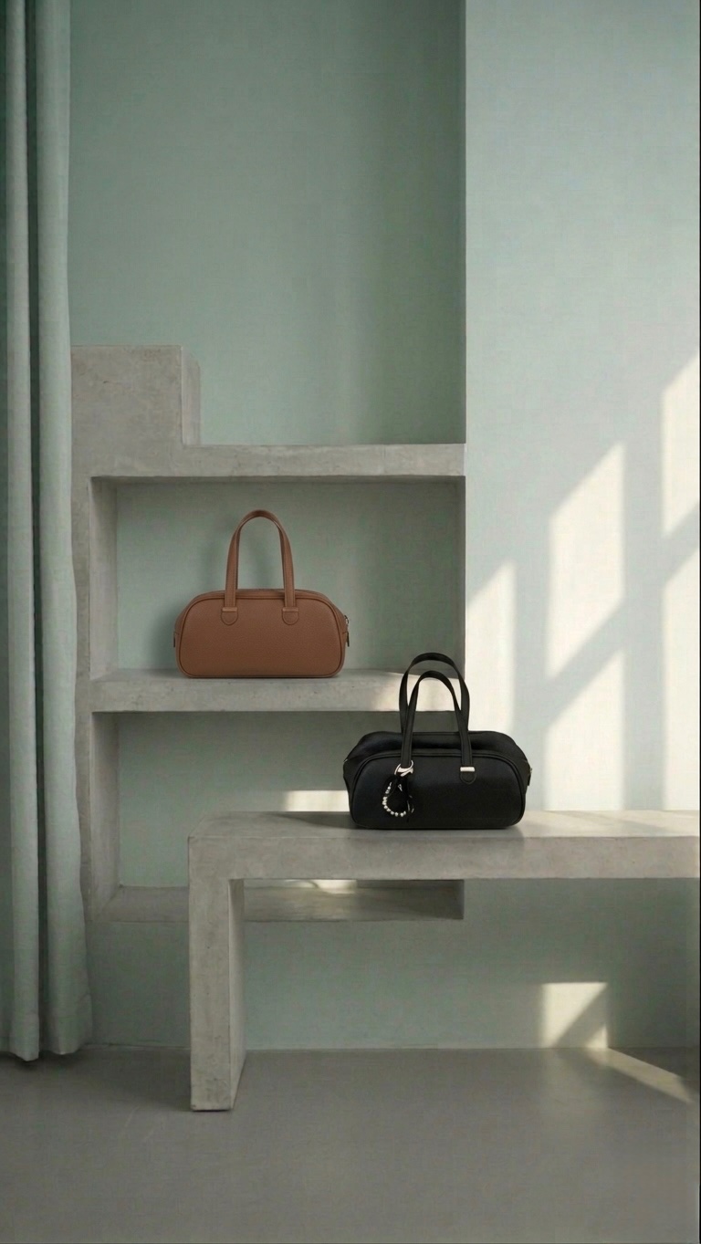 Flute-Silhouette Leather Bag